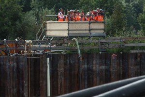 Uitzichtpunt boven de bouwput