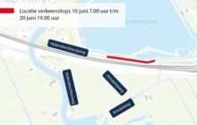 Verkeersstops onderdoorgang Holendrechterzijweg tussen 10 en 20 juni