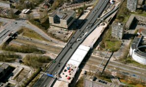 De A9 ter hoogte van Amstelveen van boven