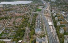 Luchtfoto van traject A9 ter hoogte van Amstelveen