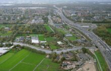 Luchtfoto van traject A9 ter hoogte van Amstelveen