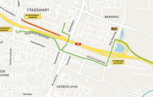 Tijdelijke afsluiting afrit 5 Stadshart aan noordkant
